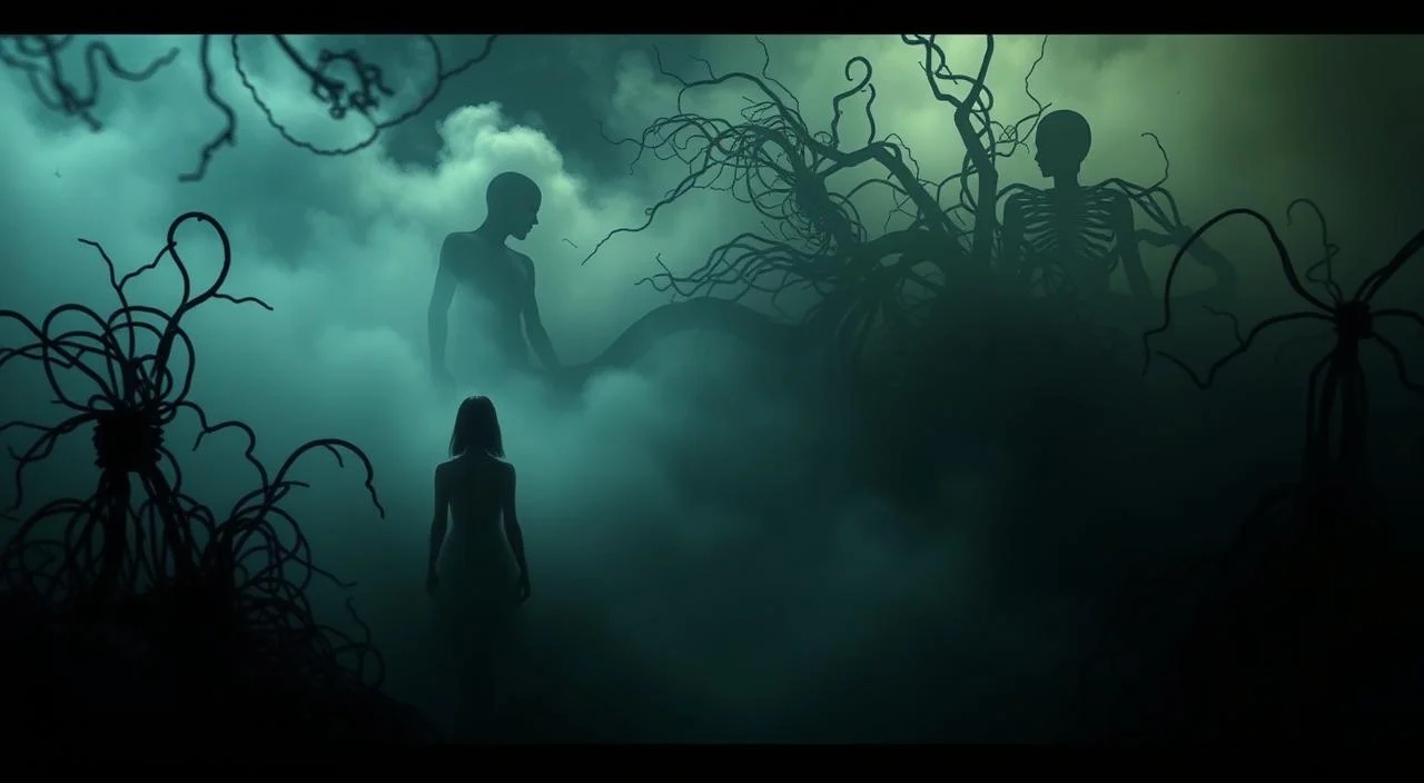 A dimly lit, introspective scene depicting the internal challenges and pressures of the human psyche. In the foreground, an ethereal figure emerges from a swirling mist, their expression contemplative and weighted with the burden of self-evaluation. Surrounding them, a hazy, dreamlike landscape filled with symbolic representations of the mind's struggles - tangled vines, knotted ropes, and shadowy shapes that seem to press in from all sides. Soft, directional lighting casts dramatic shadows, creating a sense of depth and the weight of one's own thoughts. The overall mood is pensive, melancholic, and introspective, reflecting the complexities of navigating internal demands and self-imposed expectations.