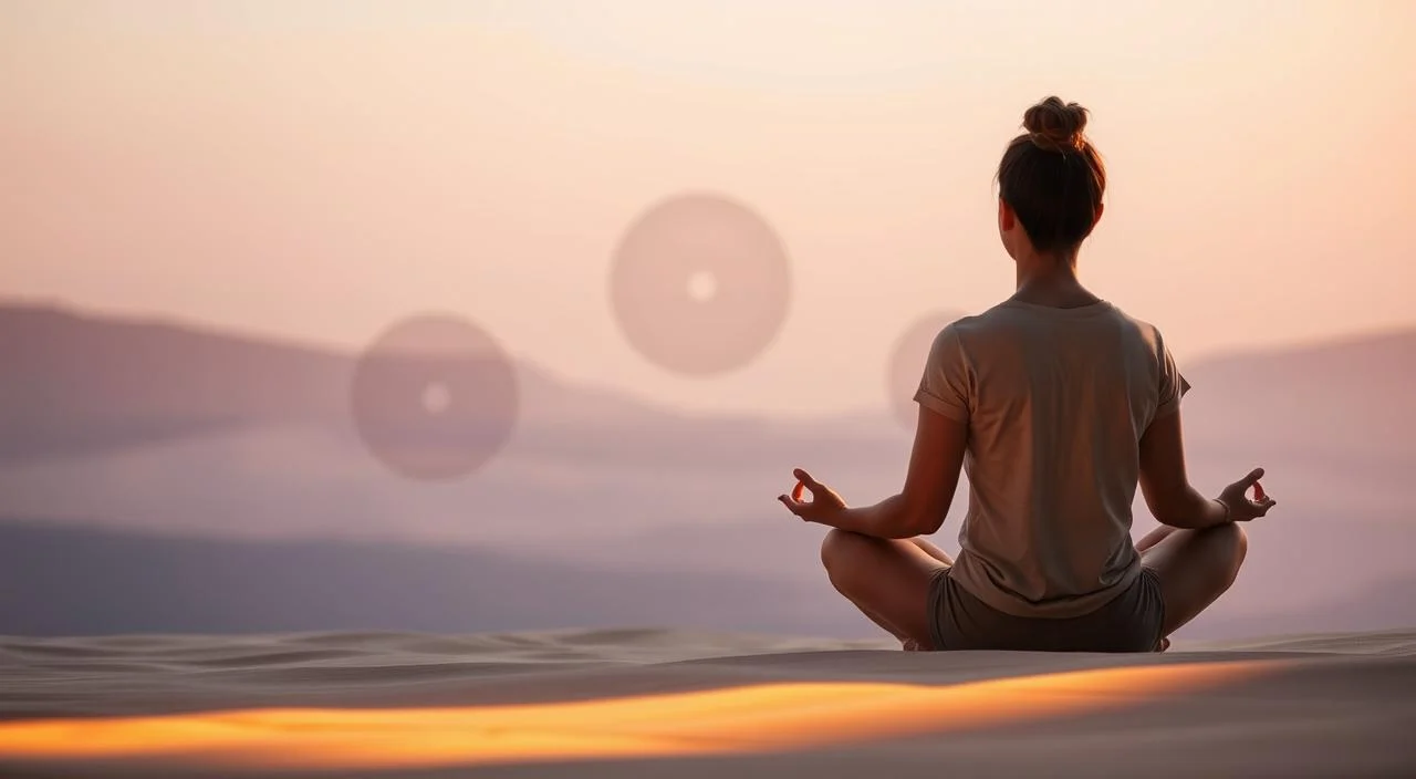 A serene and contemplative scene depicting effective techniques for facing criticism. In the foreground, a person sits cross-legged, eyes closed, practicing mindfulness and self-reflection. Soft, warm lighting bathes the scene, creating a calming atmosphere. In the middle ground, abstract shapes and patterns symbolize the process of personal growth and resilience. The background features a minimalist, pastel-toned landscape, conveying a sense of openness and inner peace. The overall composition suggests a balanced and intentional approach to overcoming the fear of judgment and cultivating authentic personal development.