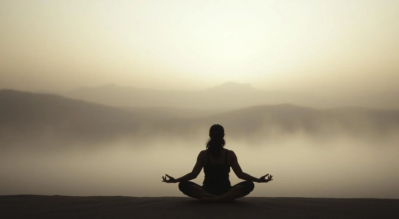 A serene, introspective portrait depicting "authentic communication and self-acceptance". In the foreground, a person in a meditative pose, radiating an aura of self-assurance and inner peace. The middle ground features a minimalist, calming landscape with muted colors and soft, diffused lighting, conveying a sense of balance and harmony. In the background, abstract shapes and forms swirl gently, representing the process of self-discovery and the embrace of one's authentic self. The overall atmosphere is one of tranquility, contemplation, and the liberation from the fear of judgment.