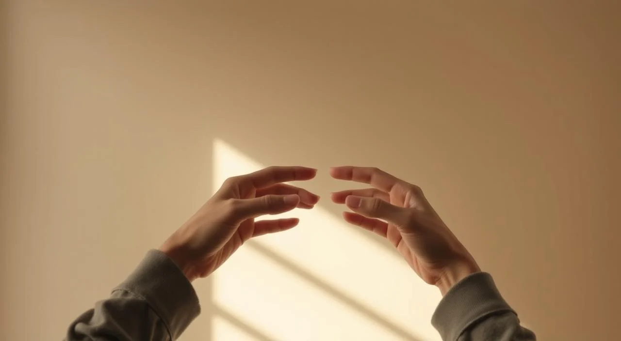 A serene, minimalist scene depicting assertive communication. A pair of hands gesturing expressively against a soft, muted background, conveying openness and directness. Warm, natural lighting casts a sense of tranquility, while clean, geometric shapes and neutral tones evoke a sense of balance and poise. The composition emphasizes the hands as the focal point, symbolizing the power of clear, confident self-expression. An atmosphere of thoughtful introspection and self-awareness permeates the image, reflecting the subject of overcoming fear of judgment and cultivating a healthy self-image.