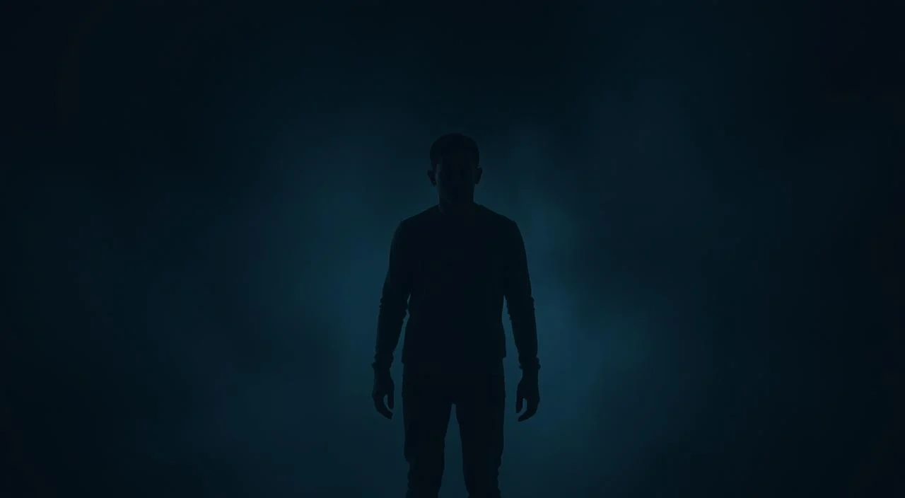 A solitary figure stands in a dimly lit room, their face obscured by shadows, conveying a sense of unease and social anxiety. The background is hazy, with muted colors and a sense of isolation, reinforcing the idea of feeling disconnected from one's surroundings. Soft, moody lighting casts a somber atmosphere, heightening the emotional impact. The composition is balanced, with the figure positioned off-center, creating a sense of unease and discomfort. The overall scene evokes a profound sense of social discomfort and the struggle to navigate interpersonal interactions.