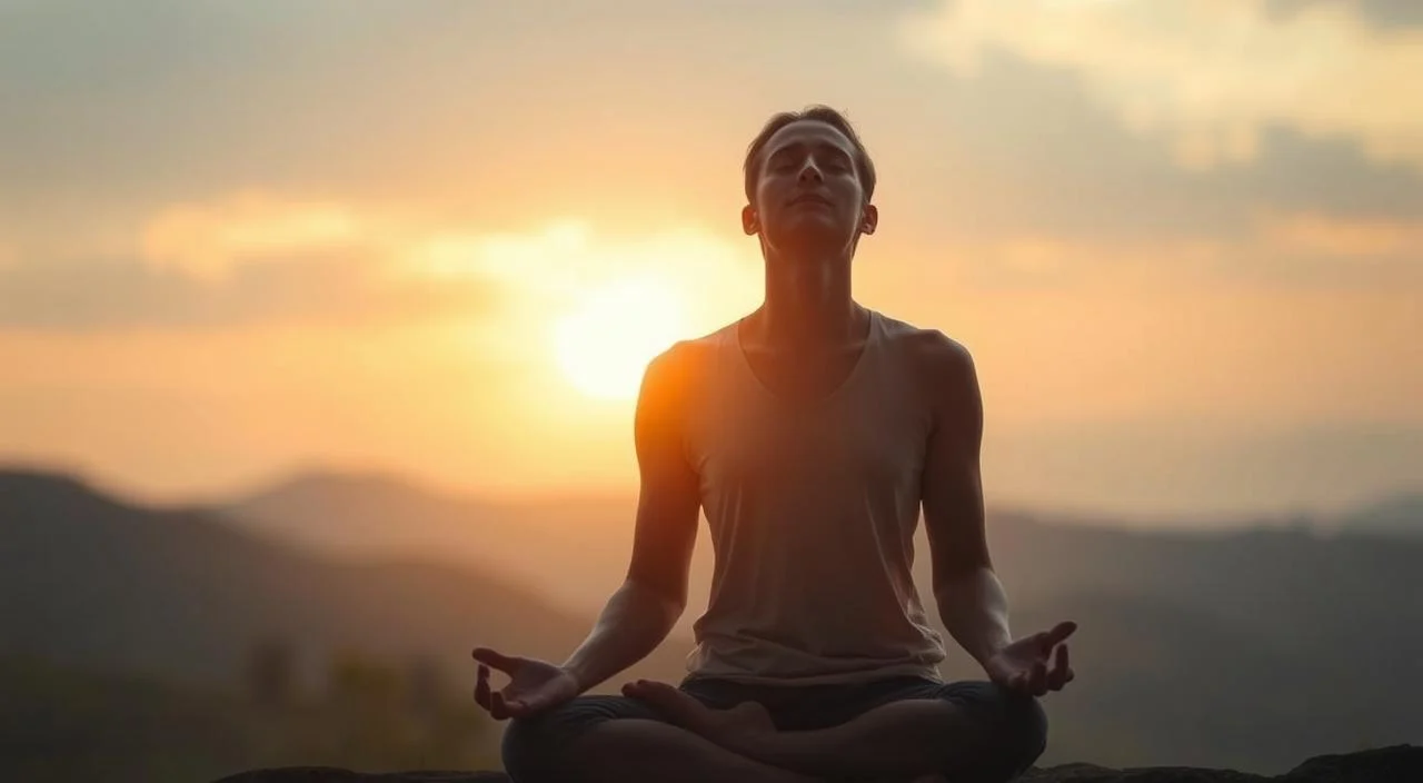 A tranquil scene of a person overcoming their fear of judgment. In the foreground, a serene figure sits in a meditative pose, eyes closed, exuding an aura of inner peace. The middle ground features a soft, diffused light, creating a sense of warmth and acceptance. In the background, a blurred landscape of rolling hills or a peaceful garden, suggesting a safe, nurturing environment. The overall atmosphere conveys a message of self-compassion, where the individual has found the courage to confront and release their fears, embracing a path of self-acceptance and growth.