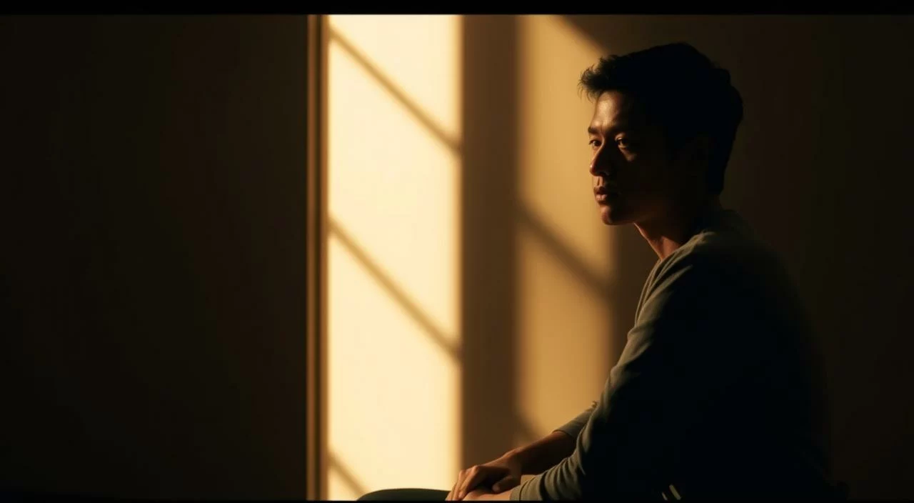 A tranquil scene of self-reflection, with a thoughtful figure contemplating constructive self-criticism. The subject sits in a serene, minimalist interior, bathed in warm, diffused lighting. Soft shadows cast across the face, suggesting deep introspection. The figure's expression is one of quiet determination, as they engage in the process of honest self-evaluation, seeking to identify areas for growth and improvement. The atmosphere conveys a sense of clarity, balance, and a willingness to embrace personal development. Textural details, such as the smooth surface of the wall or the soft fabric of the clothing, add depth and tactility to the image.